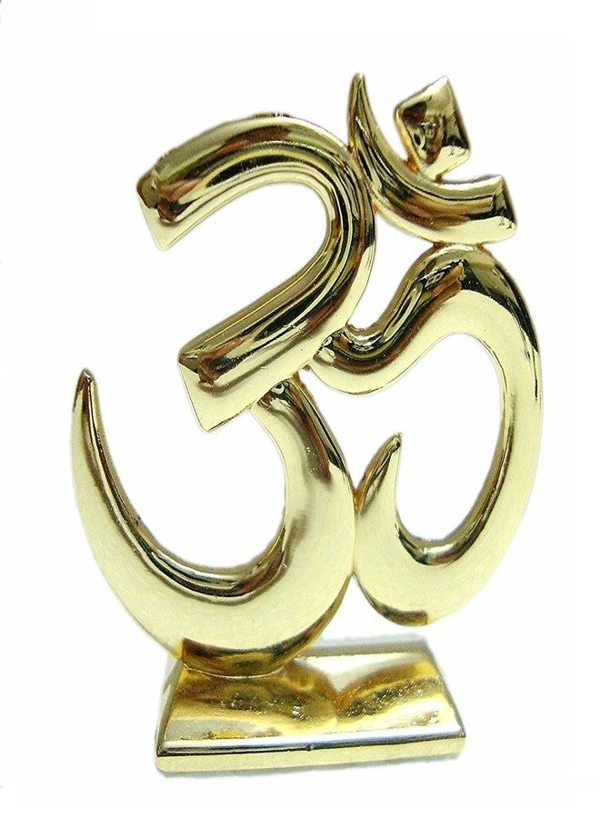 GCT Hindu Religious Symbol OM Idol (G-59) Gold Metal Statue for Car Dashboard Home Décor Mandir Pooja Murti Temple Puja Office Table Showpiece - Image 1